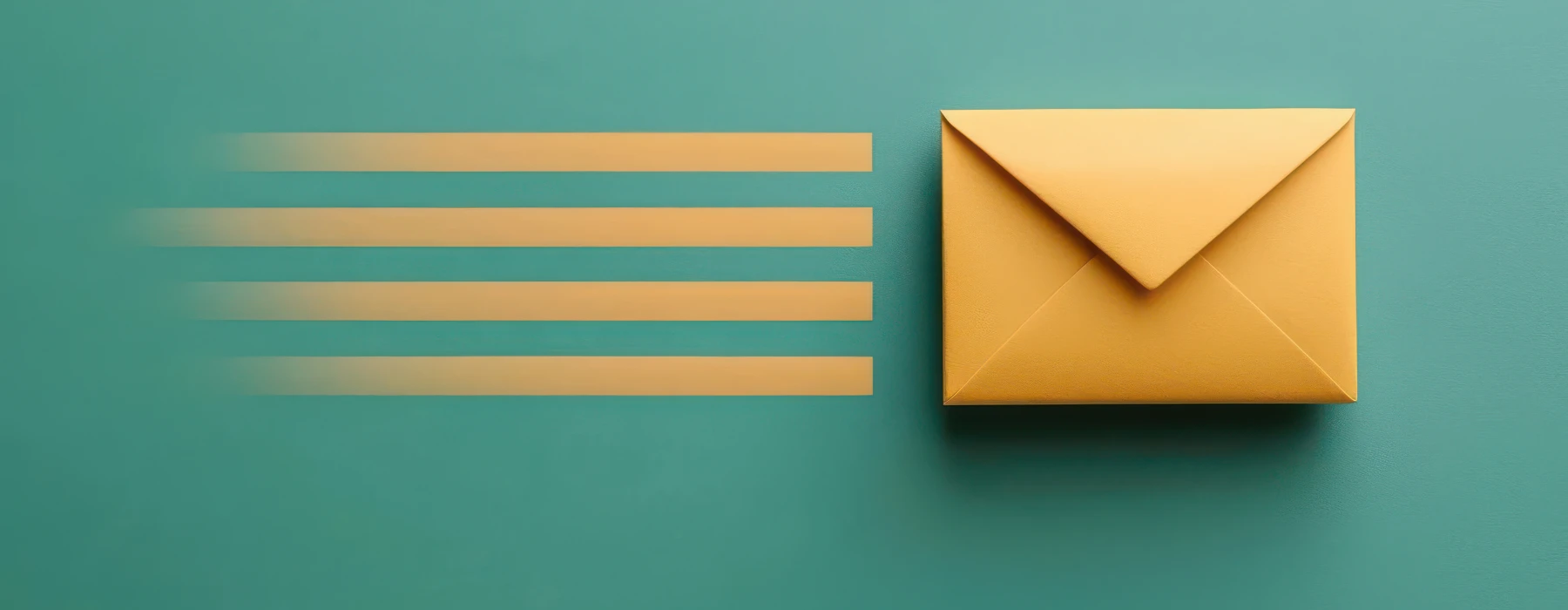 Symbolische Darstellung eines versendeten Briefumschlags auf grünem Hintergrund als Hinweis auf den E-Mail-Newsletter der ESV-Akademie