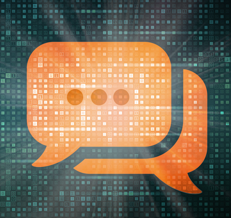 Zwei Sprechblasen als Symbol für den Einsatz von KI-Chatbots