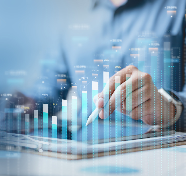 Digitale Auswertung von Energiedaten als Symbol für dynamische Tarife